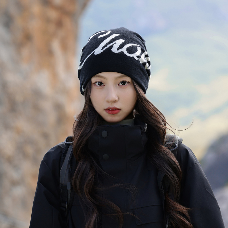 登山冷帽女士2025新款秋毛线针织帽大头围显脸小川西旅游包头帽子|undefined