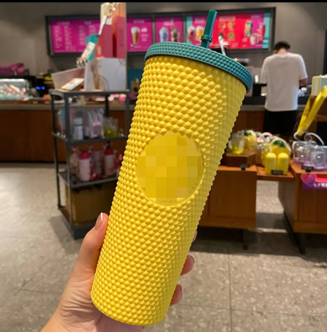 Starbucks Studded Double Layer Pineapple Straw Cup Corn Cup 710ml Durian Cup Hand Cup Diamond Cup Spot