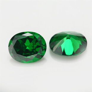 3x4mm-15x20mm 5-A egg-shaped grandmother green zircon bare stone Oval green ring surface CZ stone wholesale