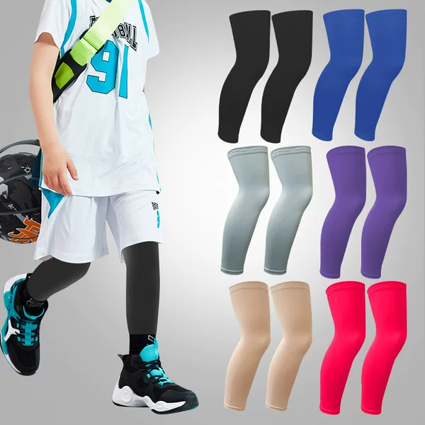 Summer Popular Cycling Sun Protection Ice Silk Leg Covers for Boys and Girls, Outdoor Sports Anti-Uv, High Elasticity and Breathable Knee Pads