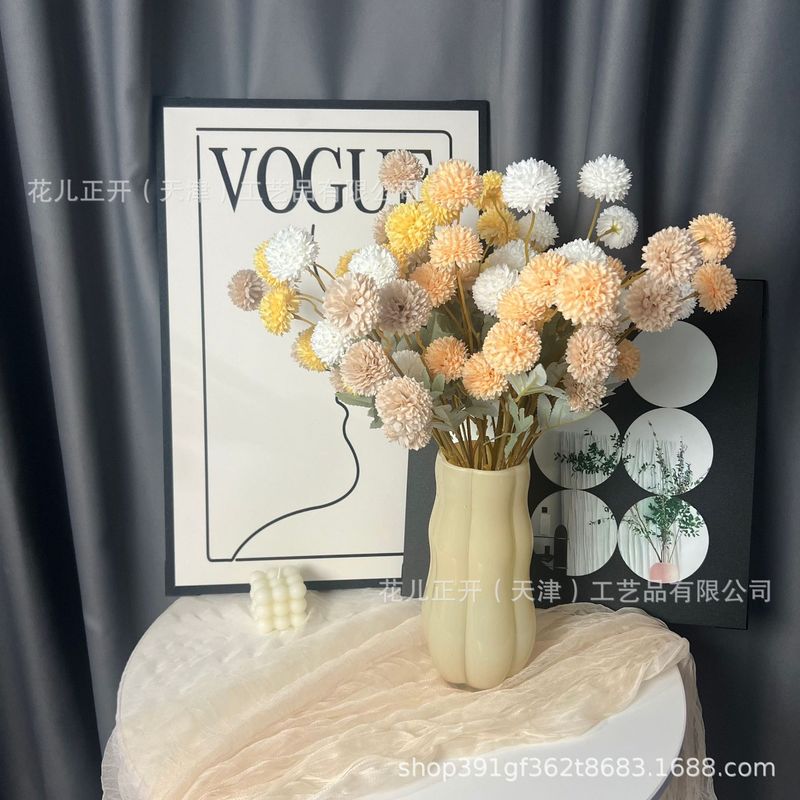 国境を越えた供給 5 ヘッド卓球菊タンポポネギボールメーカー卸売結婚式ホテル家の装飾シミュレーション花|undefined