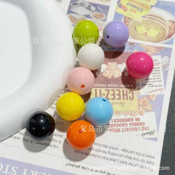 16mm paint color round beads diy head rope bracelet mobile phone chain key chain car accessories accessories material beaded