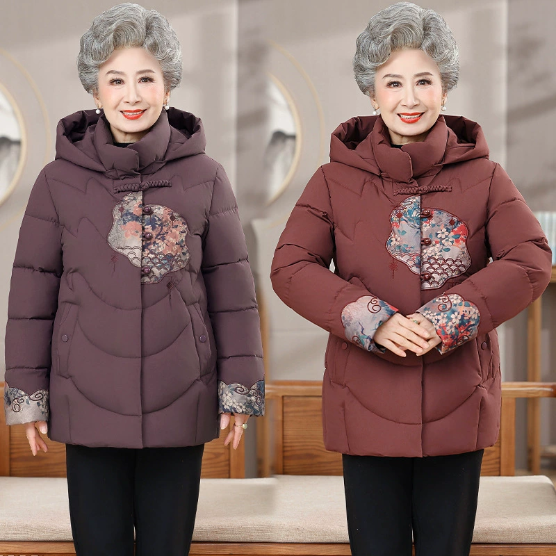 Среднее и старое новое зимнее хлопковое платье бабушки толстый кардиган куртка