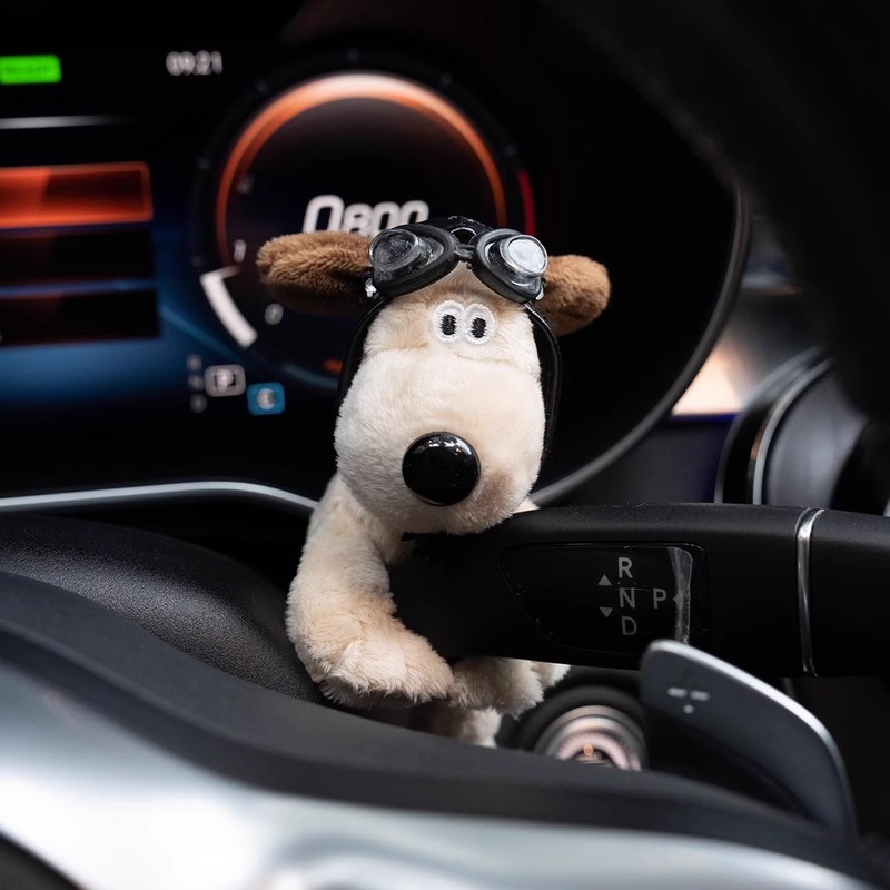 車の中の装飾品の置物のネットの赤い毛の番犬の装飾のスクリーンの中でコントロールするスクリーンのかわいい車の装飾の人形|undefined