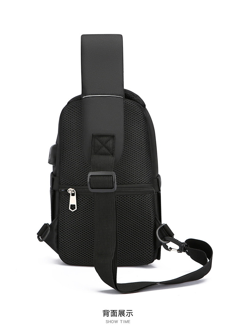 The new men's chest bag for the autumn of 2024, a trendy casual single-shoulder bag, a cross-border water-resistant rechargeable crossbody bag undefined