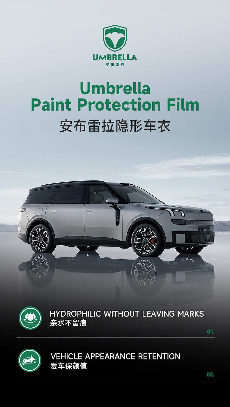 Tpu Invisible Car Cover, Car Paint Protection Film, Ppf, Self-Recovering, Anti-Scratch, Anti-Yellowing, Anti-Dirt, Transparent Protective Film