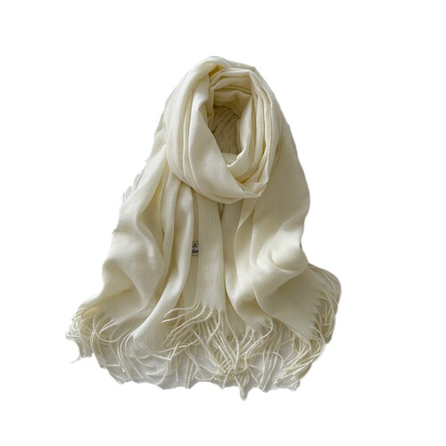 Scarf women's solid color imitation cashmere 2024 autumn and winter new fashion high-end mid-length warm scarf shawl neck scarf
