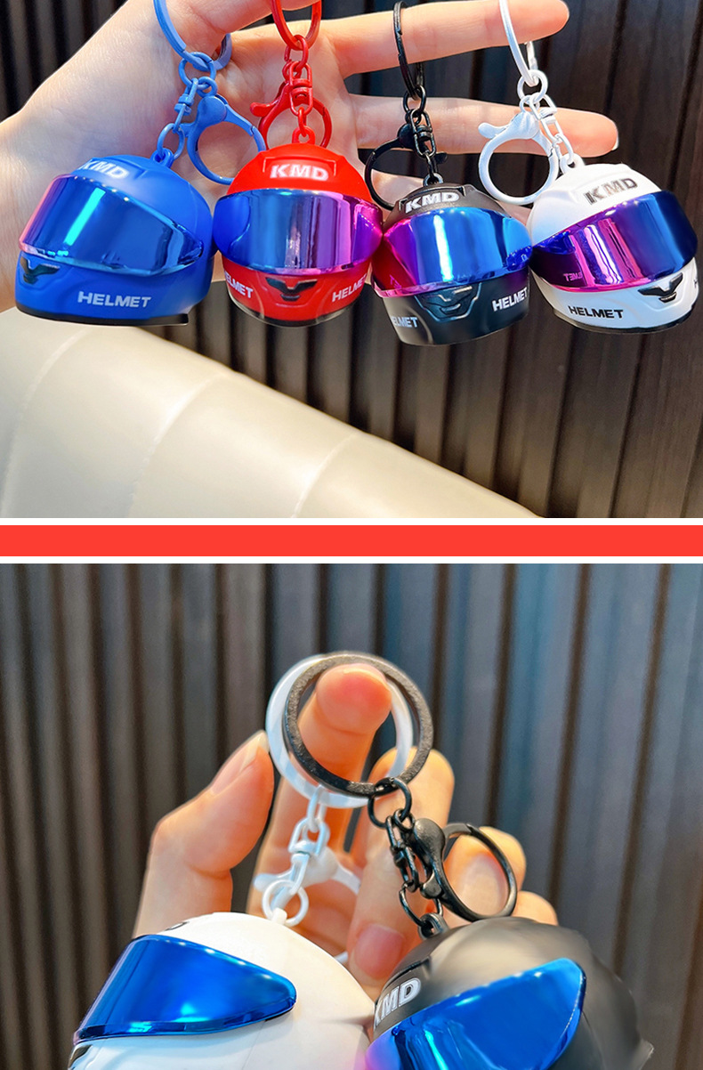 MotoGlow Mini Helmet Keychain detail 3