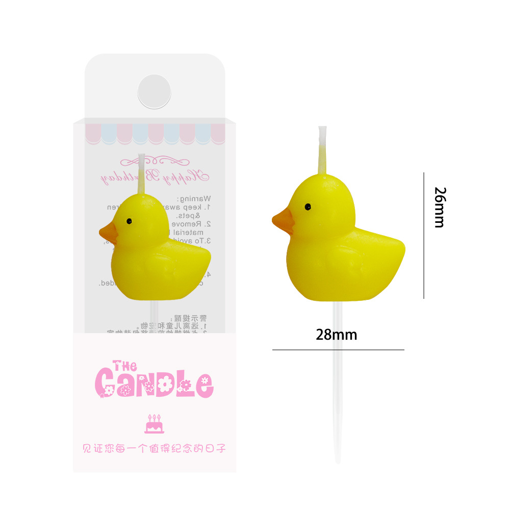 Vela de cumpleaños con pato de animal, decoración personalizada para pasteles
