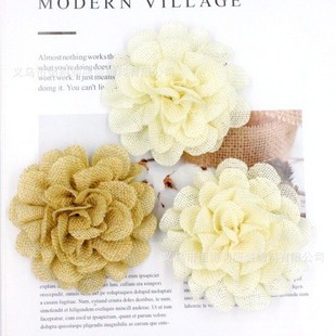 Korean version of imitation linen fabric diy handmade hair accessories fabric flower shoes flower corsage accessories clothing bag accessories manufacturers