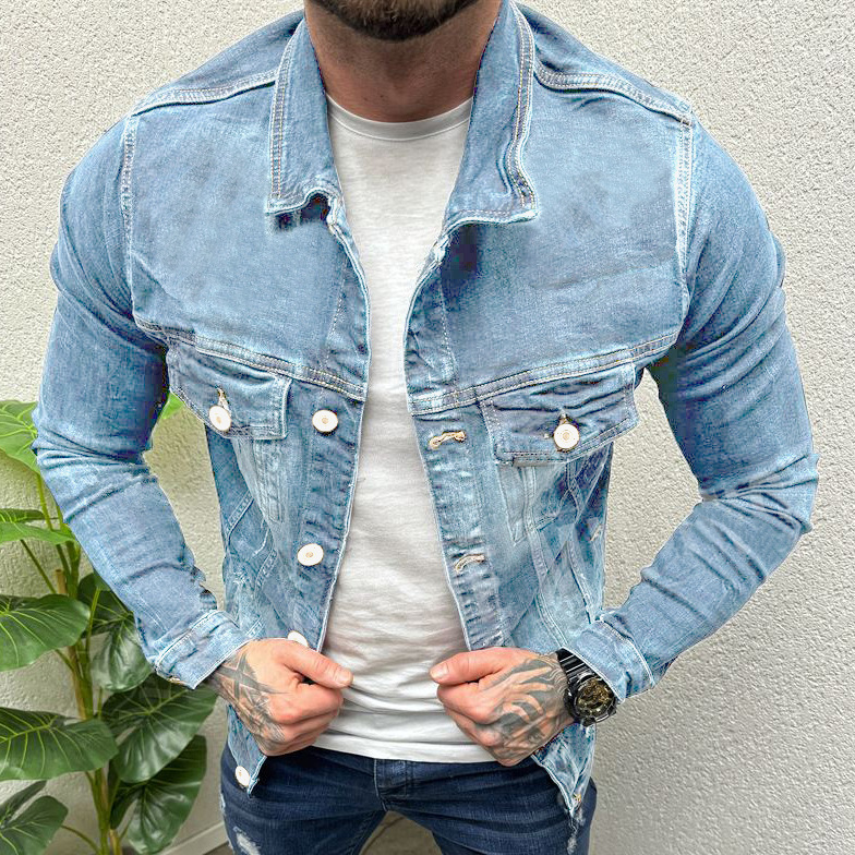 Giacca di jeans uomo – stile americano elegante e alla moda_voghion.com