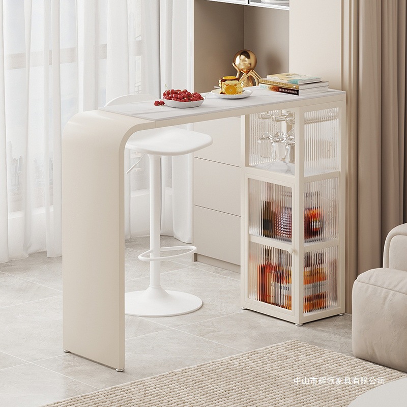 Bar Table Slate Small Desk Balcony Home Living Room Sofa Leisure Mini Bar Partition Cabinet High-Legged Long Table
