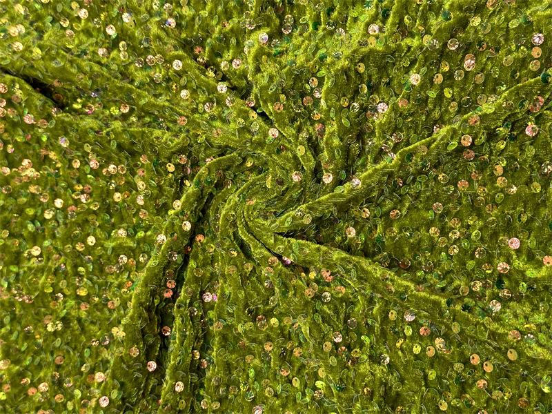 Otoño y invierno tela de terciopelo elástica 5mm oro espuma de cuentas de espuma de Navidad vestido de moda tela de sequilla image 27