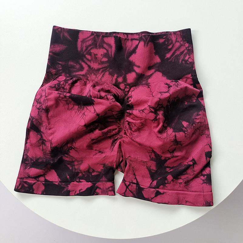 Cintura alta, cadera, melocotón, traje de teñido anudado deportivo, traje de yoga de hombro inclinado a prueba de golpes para mujer