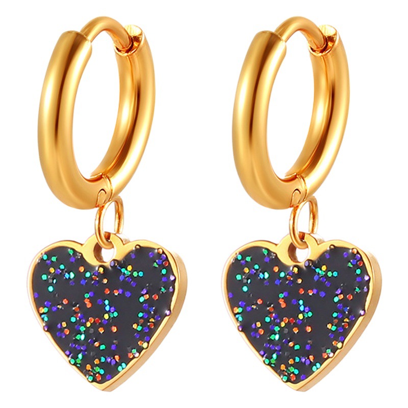 Pendientes de estilo europeo y americano amor personalizado en forma de corazón pendientes de acero inoxidable simple temperamento de titanio pendientes de acero pendientes oreja