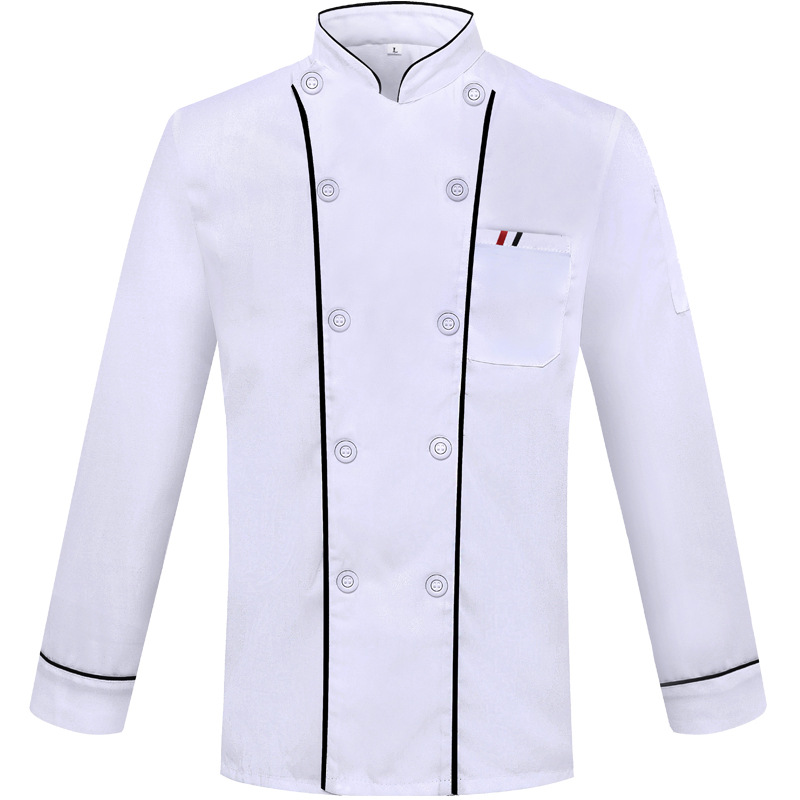 En stock al por mayor suministro de fábrica chef ropa manga larga Otoño e Invierno chef ropa de trabajo manga corta hotel restaurante cocina cantina