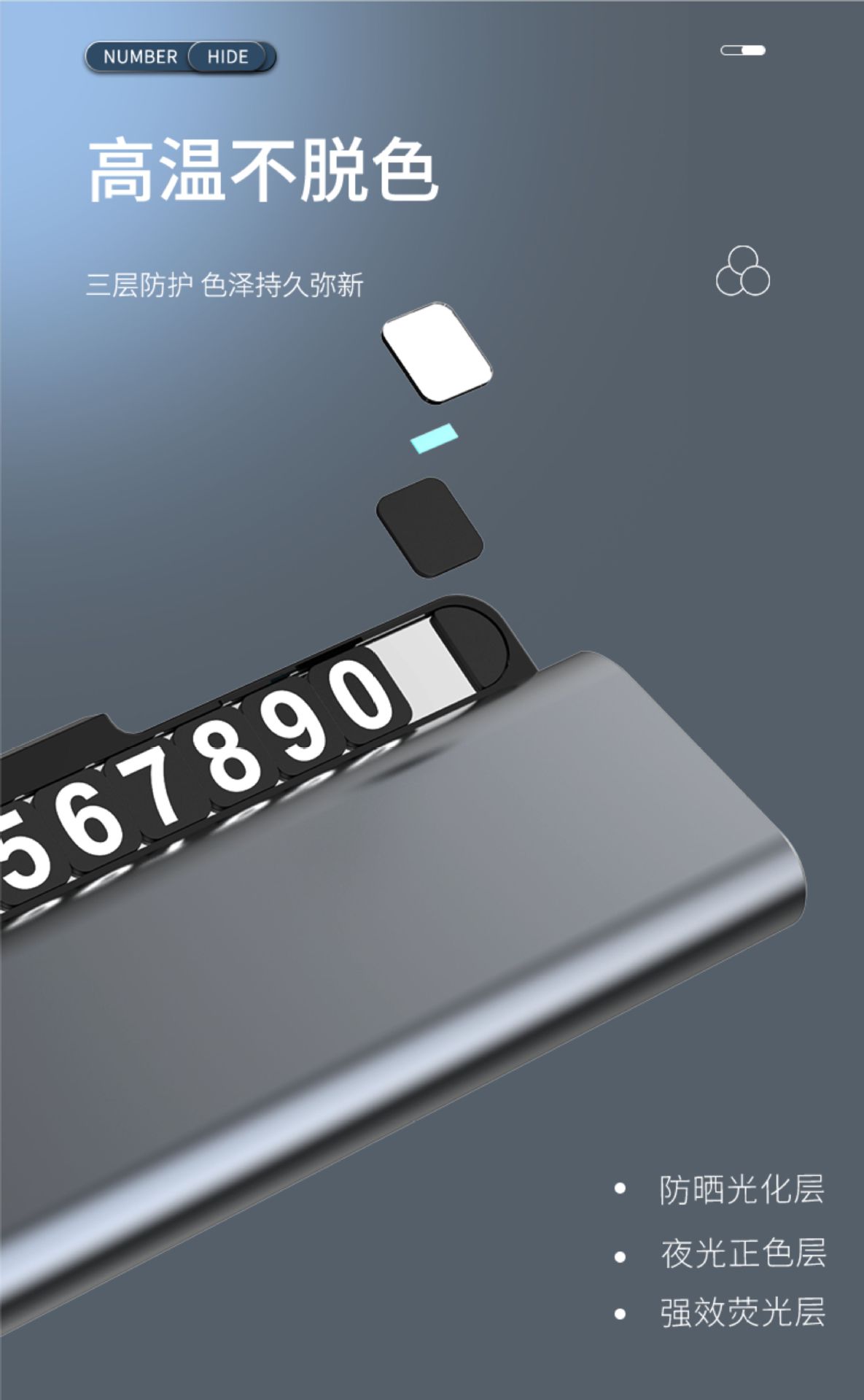 【Customized】Car Temporary Parking Number Plate, High-end Alloy Car Moving License Plate, Parking Sign