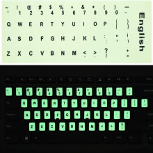 外贸 热销 黑暗中发光的通用英语键盘夜光贴纸电脑笔记本字母标签