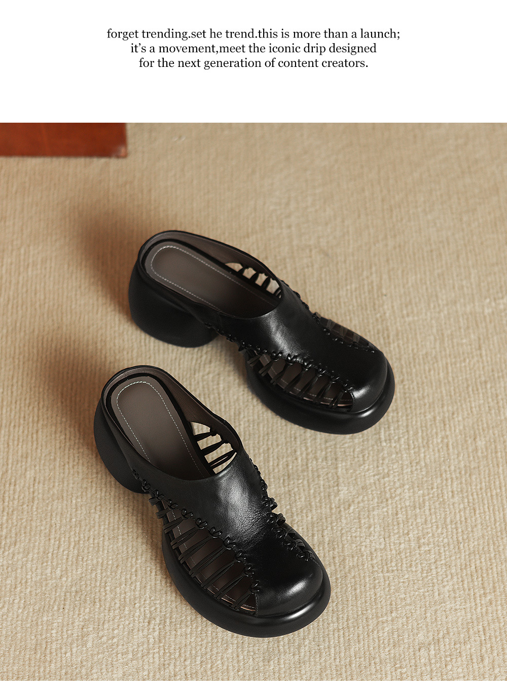 Sandal cao gót nữ mũi nhọn quai ngang phong cách cổ điển, gót 6 cm — đen chi tiết 17