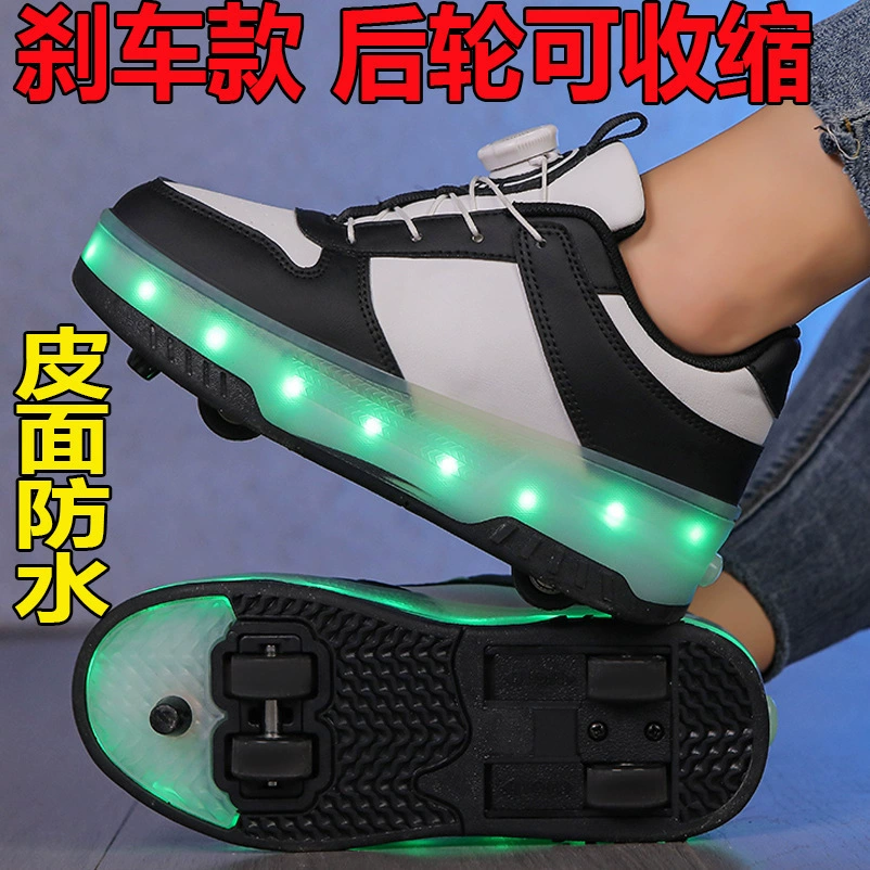 Footwear, children's brake, shoes for street skating for boys, skates on four wheels, (Cross-border trading), for teenagers