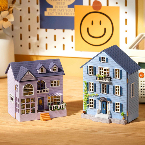 Intelligent Fun House DIY Miniature House Model Hand Assembly Wooden Micro Building Toy Creative Birthday Gift for Girls