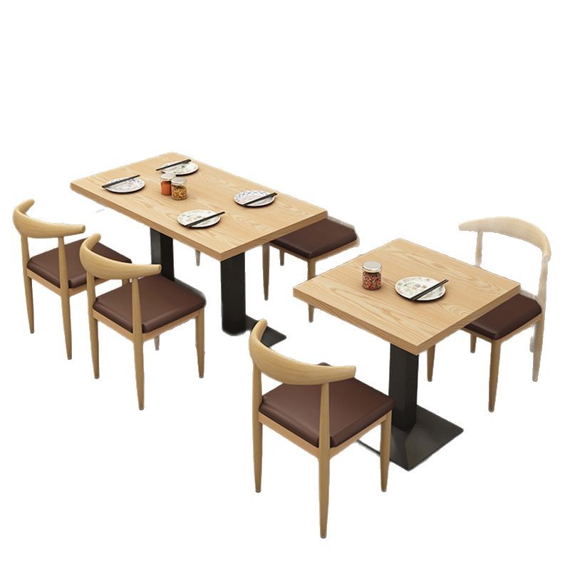 Snack bar bar barbecue desayuno comida rápida mesa y silla combinación de té de leche tienda de postres mesa de restaurante comercial económico