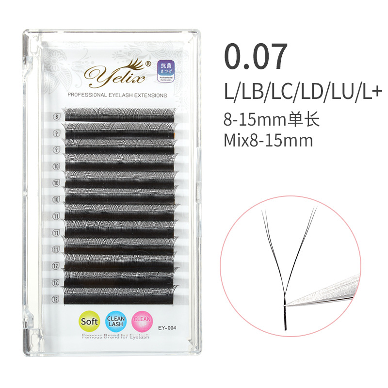 Fábrica de pestañas falsas de floración en forma de Y, mezcla natural, injerto de pestañas curvas densas, belleza de las pestañas al por mayor