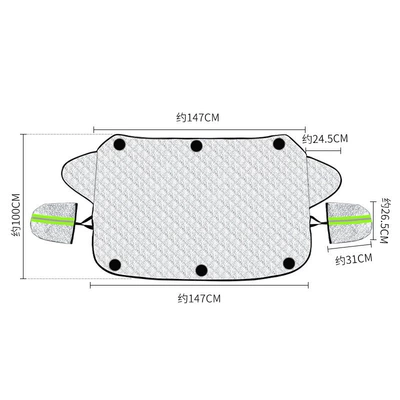 and Freeze Protection, Car snow shield - polyester-taffeta-waterproof-bottom-layer-6-magnets
