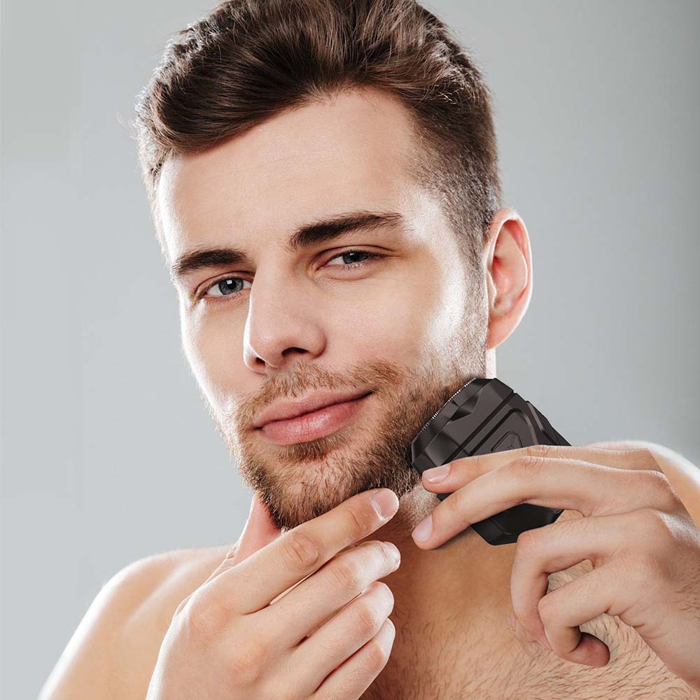 Winning Star transfronterizo doméstico TYPE-C recargable pequeña máquina de afeitar eléctrica portátil de 2 cabezas impermeable