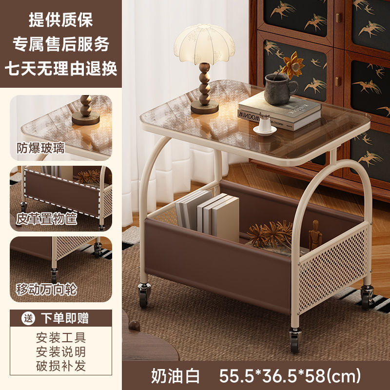 小推车零食置物架沙发边几客厅可移动茶几卧室床头柜床边收纳架子|undefined