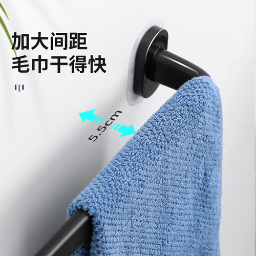 【Dropshipping】No-drilling Towel Rack Bathroom Aluminum Wall Mount Rack Bathroom Towel Drying Rack