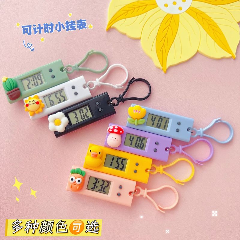 かわいいピンクのキノコ掛け時計漫画ミニ電子時計学生試験授業スケジュールカードタイマー|undefined