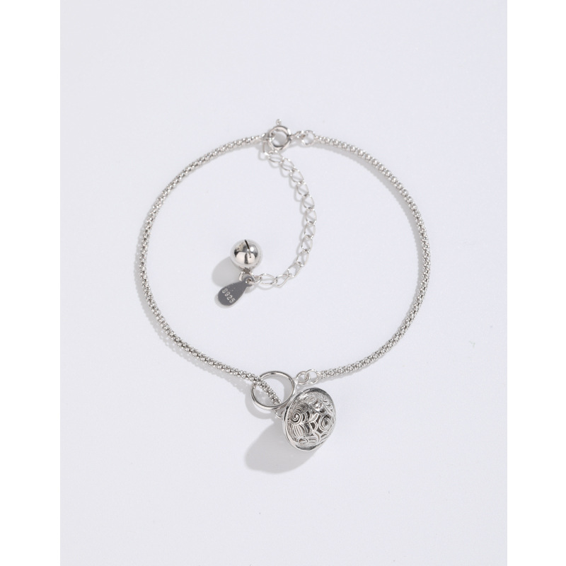 Paso a paso 925 plata esterlina campana pulsera femenina verano nicho diseño hueco Gong Ling pulsera para novia