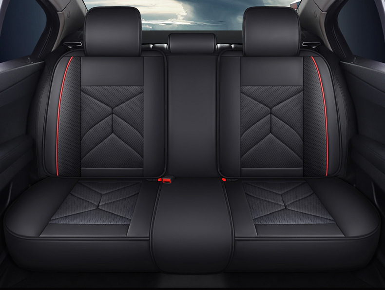 New Model of Foreign Trade All-Season Universal Full Leather Wear-Resistant Five-Seater Car Interior Seat Cushion and Seat Cover with Bone Pattern