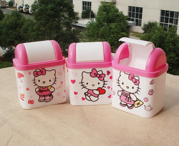 Wholesale Cartoon Household Trash Cans for Living Room, Bedroom, Kitchen, Bathroom, Student Trash Cans, Cute Trash Cans