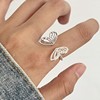 Tide, adjustable ring, simple and elegant design, 2024 years, on index finger, Japanese and Korean