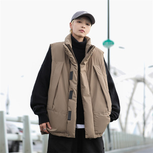 Japanese Cityboy Workwear Cotton Vest Men's Winter New Trendy Brand Loose Retro Thickened Functional Waistcoat Vest