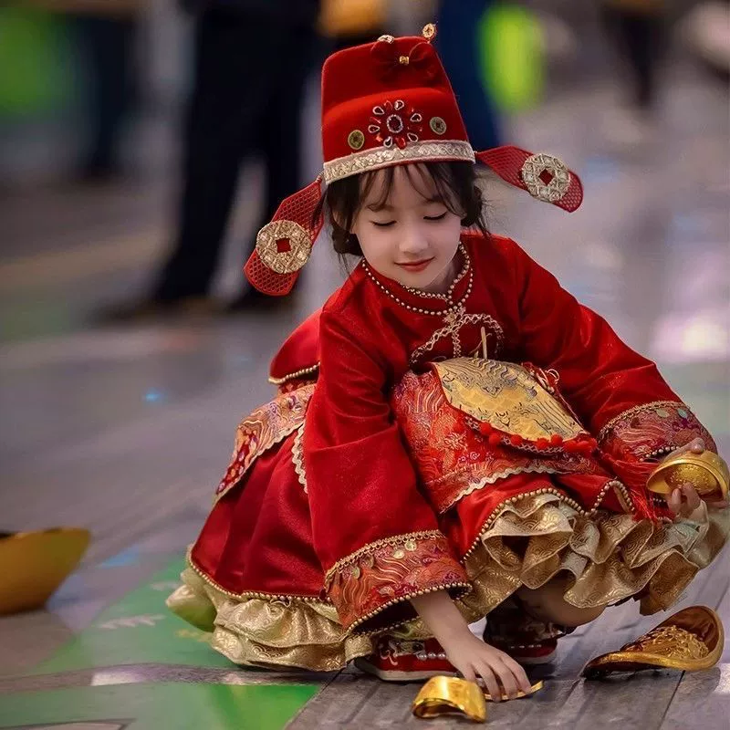 [Двухслойное утолщение] Осенне-зимняя новогодняя поздравительная юбка для девочек, новая юбка Лолиты, сверхпрочный красный костюм с юбкой