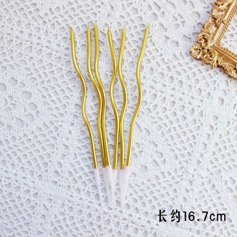 Celebridades de Internet decoración de pastel de cumpleaños vela curva hilo galvanizada de fiesta retro