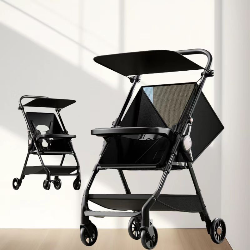 Baby Stroller for Walking, Foldable New Pocket Stroller for Older Children, Lightweight Travel Reclining Four-Wheel Stroller for Babies