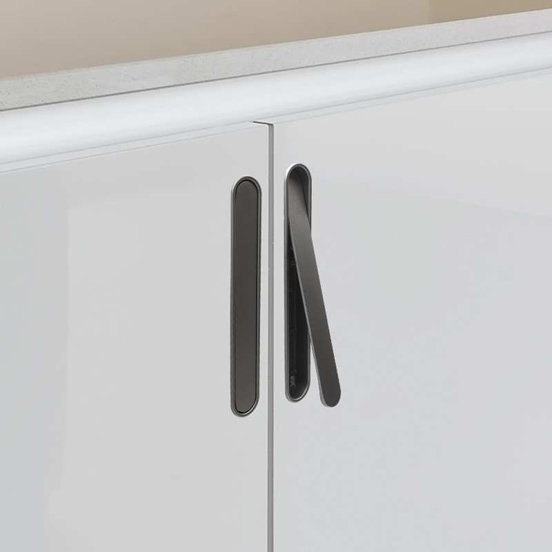 Manija anticolisión encajada ranurada simple moderna de la puerta de gabinete del tirón estrecho de la aleación del cinc