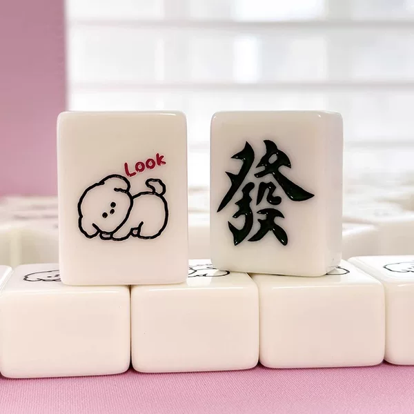 Factory Direct Supply home hand rub mahjong brand cute Internet celebrity Jingyu money puppy 40/42/44 cartoon mahjong