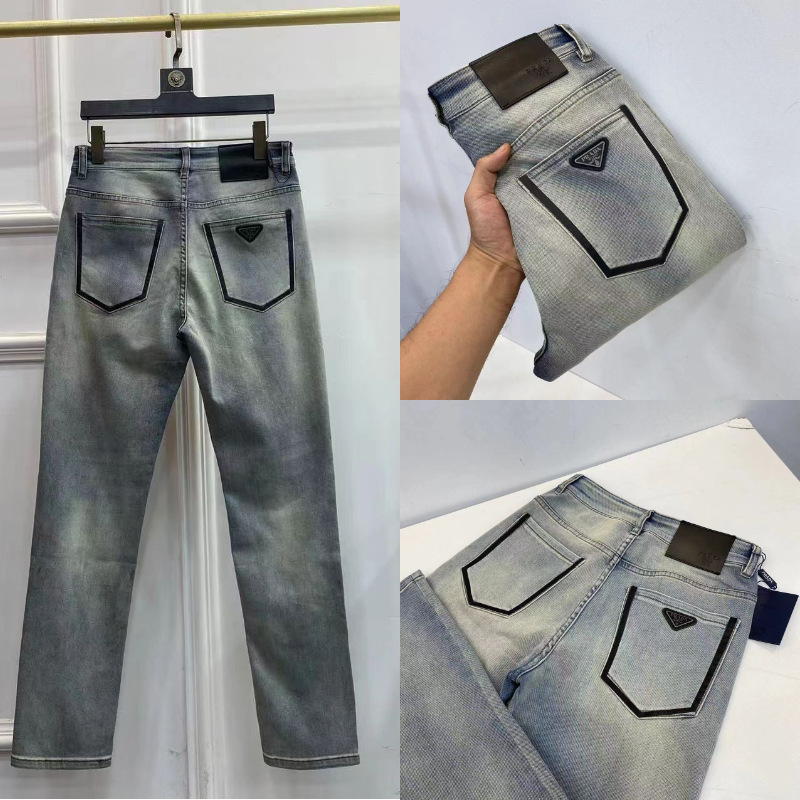 Cross-Border Light Luxury Men's 2025 Summer New Stretch Jeans Youth Casual Slim Versatile Long Pants Trousers