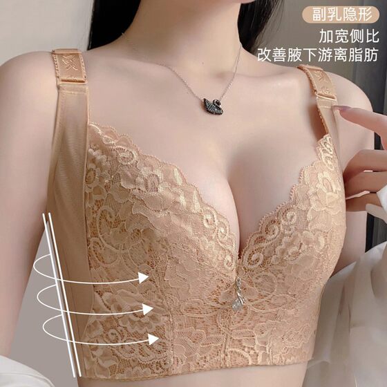 Beauty salon adjustable push-up external expansion anti-sagging breast big chest small upper support women's underwear bra plus size