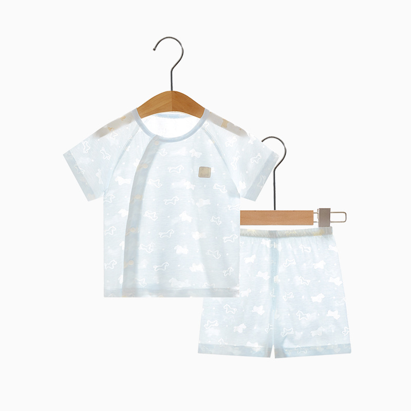 Bebé traje de manga corta verano de los niños ropa de verano delgada niños niñas niño fuera dividida de dos piezas ropa de bebé