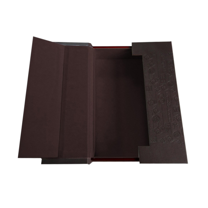 古典风格皮盒玉器青铜器展示礼盒双开门压纹皮革礼盒