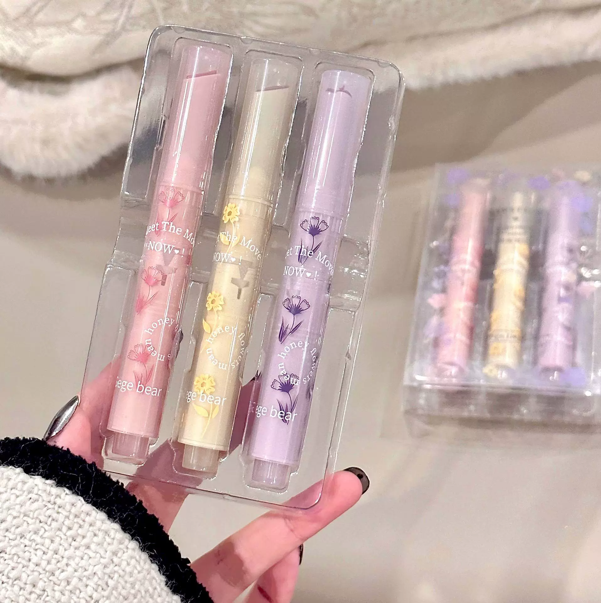 Gege Bear Flower Language Honey Set увлажняющее зеркало зеркало зеркало вода фруктовое желе белая девочка любовь набор помады для губ