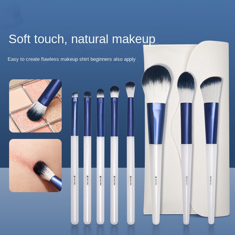 8/10 juego de pinceles de maquillaje, sombra de ojos, polvo suelto, rubor, sombra de nariz, delineador de ojos, corrector, cepillo suave, difuso, juego completo de herramientas