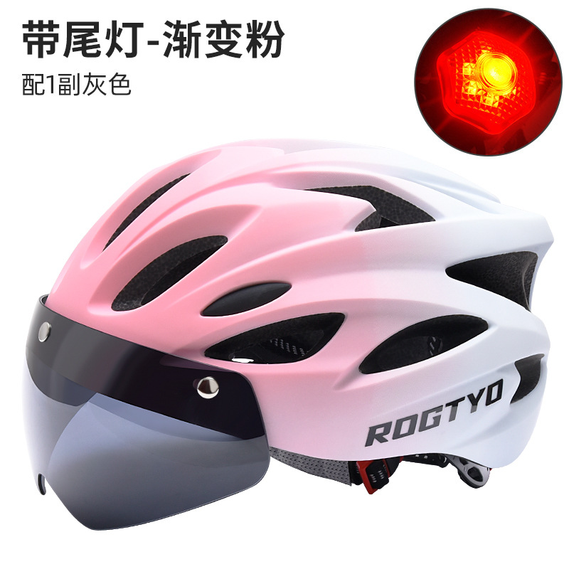 Casco de bicicleta de montaña de verano de los hombres bicicleta de carretera gafas de succión magnética casco de equitación con luz trasera sombrero de seguridad equipo