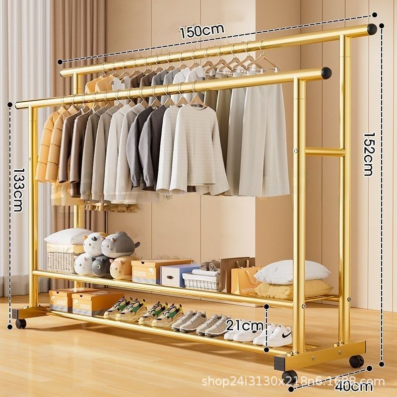 [파이프 직경 25mm] 150cm-금색 이중 평행봉 + 바퀴